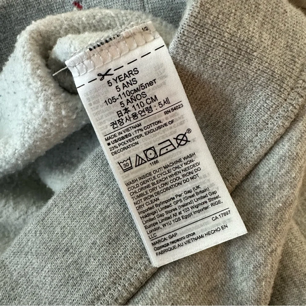 Baby Gap X Disney Kids size 5 Gray Mickey‎ Mouse Crewneck Sweatshirt Top Grey